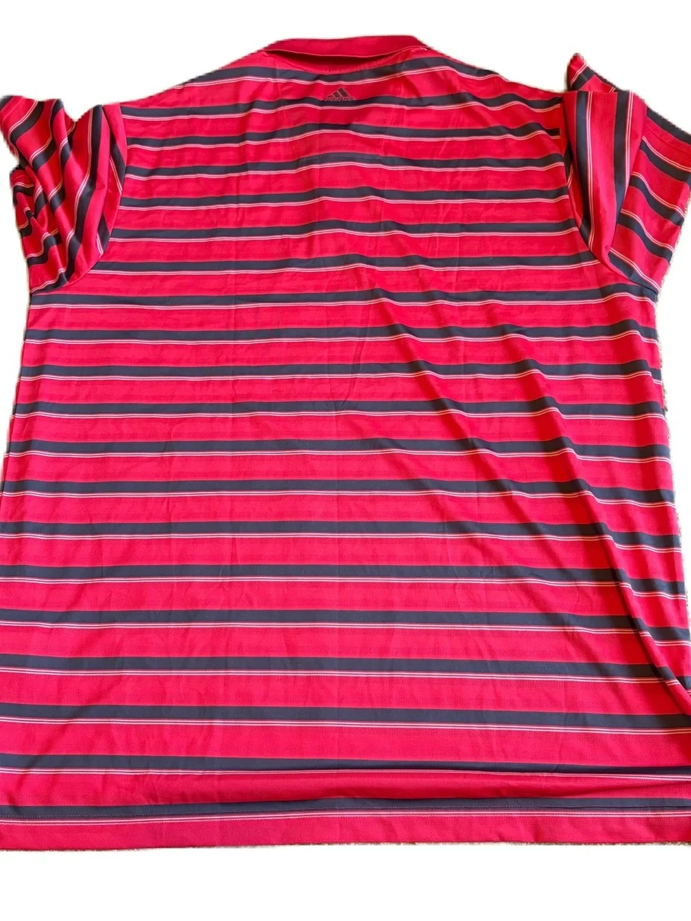 Adidas Red Gray Striped Climalite Polo Shirt XL Men’s